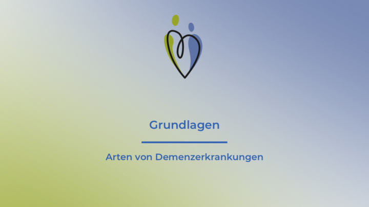 grünblauer Pflangl-Hintergrund mit Plangl-Logo und der Aufschrift: Grundlagen - Arten von Demenzerkrankungen